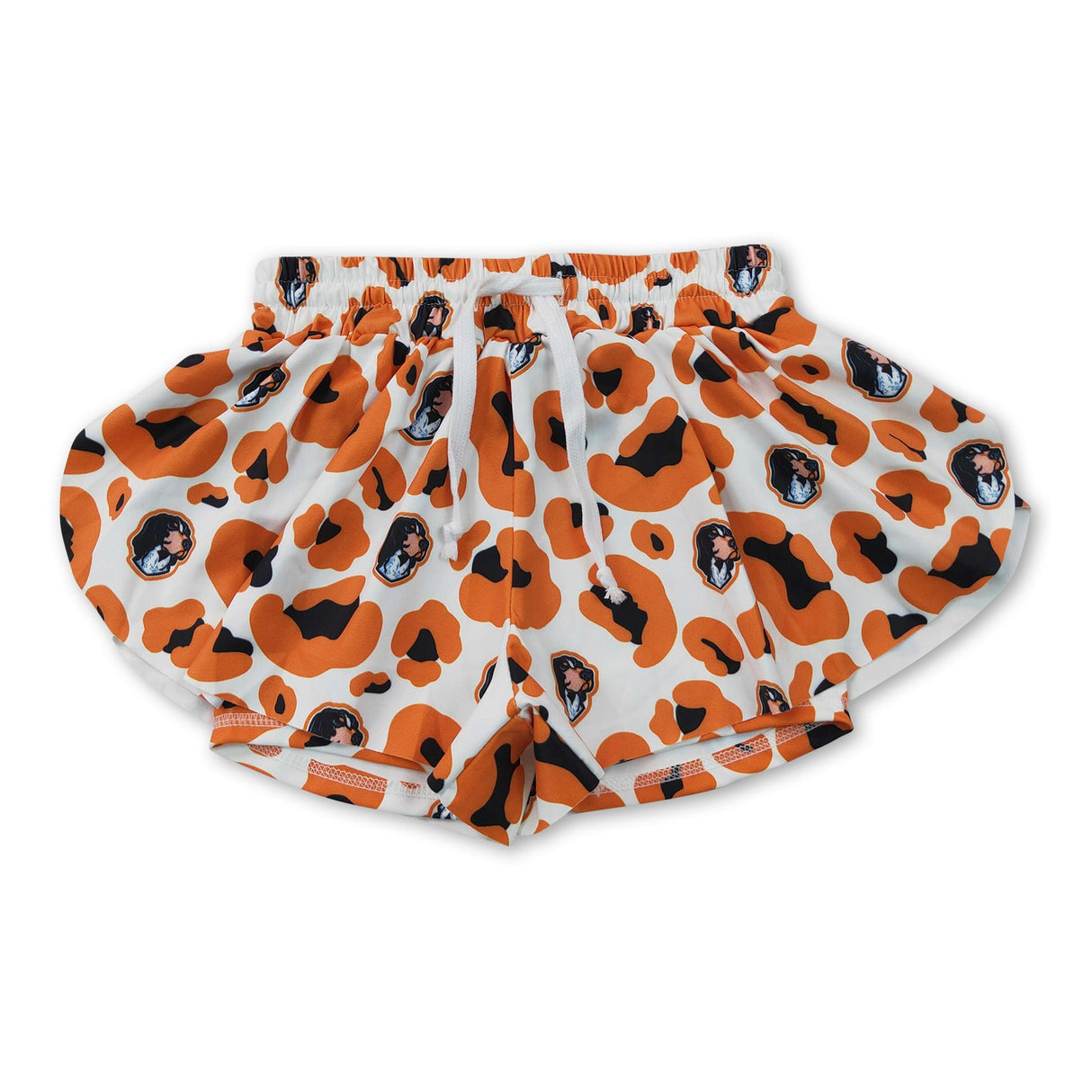 Leopard dog kids girls team active summer shorts