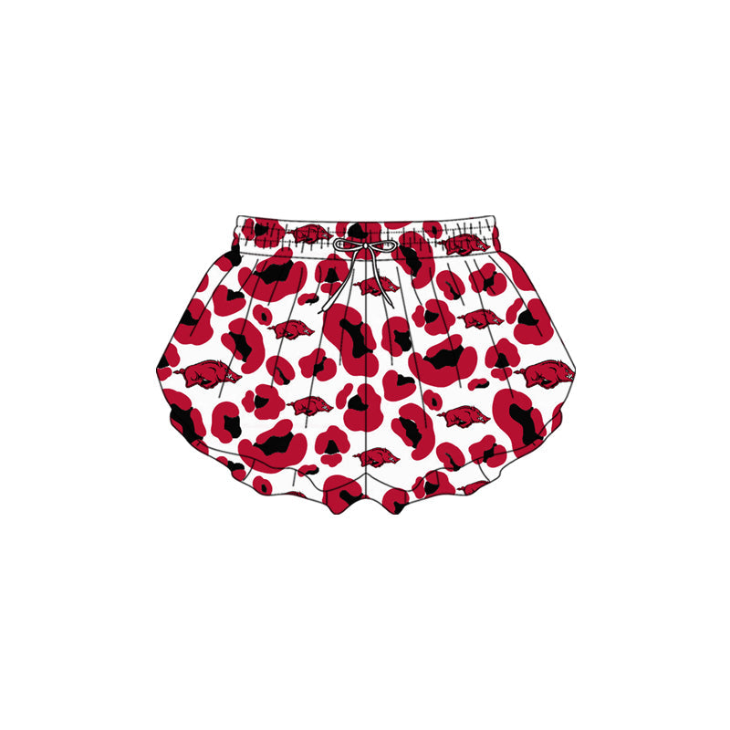 Leopard hogs kids girls team active summer shorts