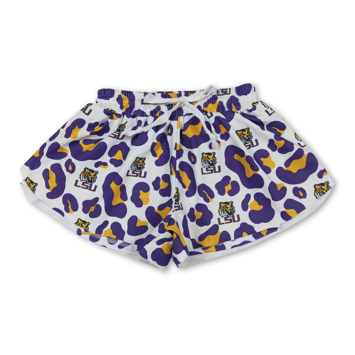 Leopard tiger kids girls team active summer shorts