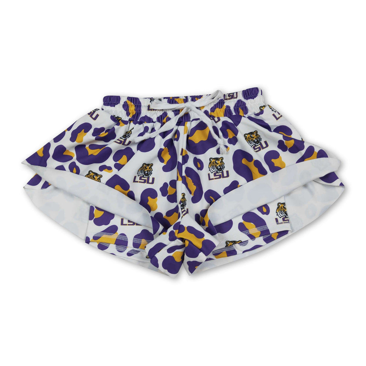 Leopard tiger kids girls team active summer shorts