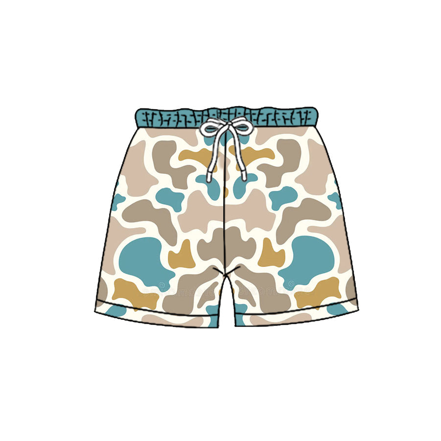 Blue camo pockets kids boys summer shorts