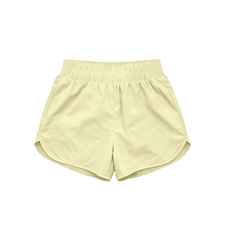 Yellow kids girls summer yoga active shorts