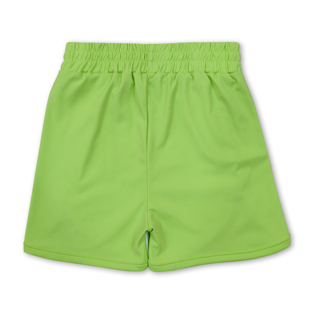 Green stripe kids girls active summer shorts