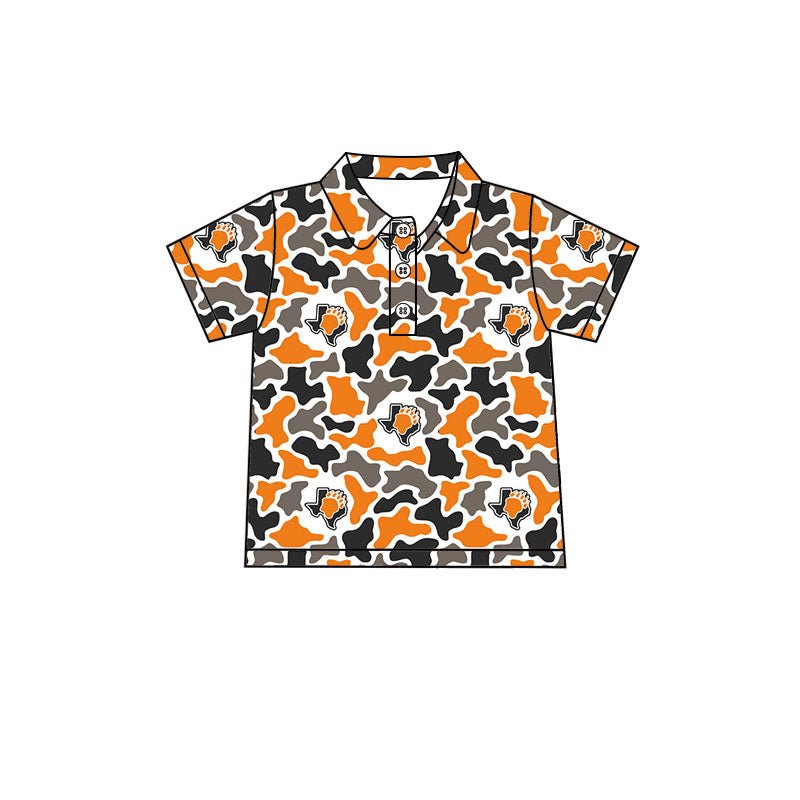 MOQ 5 pcs short sleeves orange kids boys team polo shirt