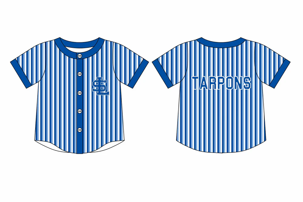 MOQ 5 pcs short sleeves stripe blue S L boy team button down shirt