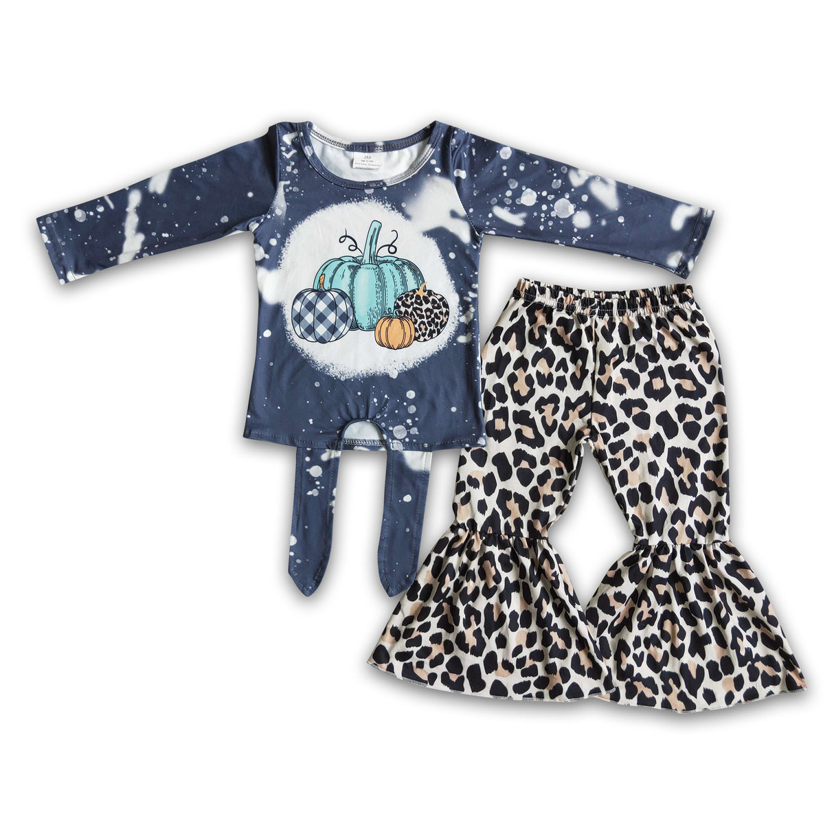 Girl Bleached Pumpkin Leopard Outfit