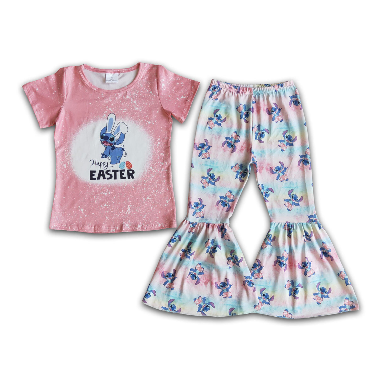 Short sleeve koala shirt bell bottom pants cute girls easter clothing