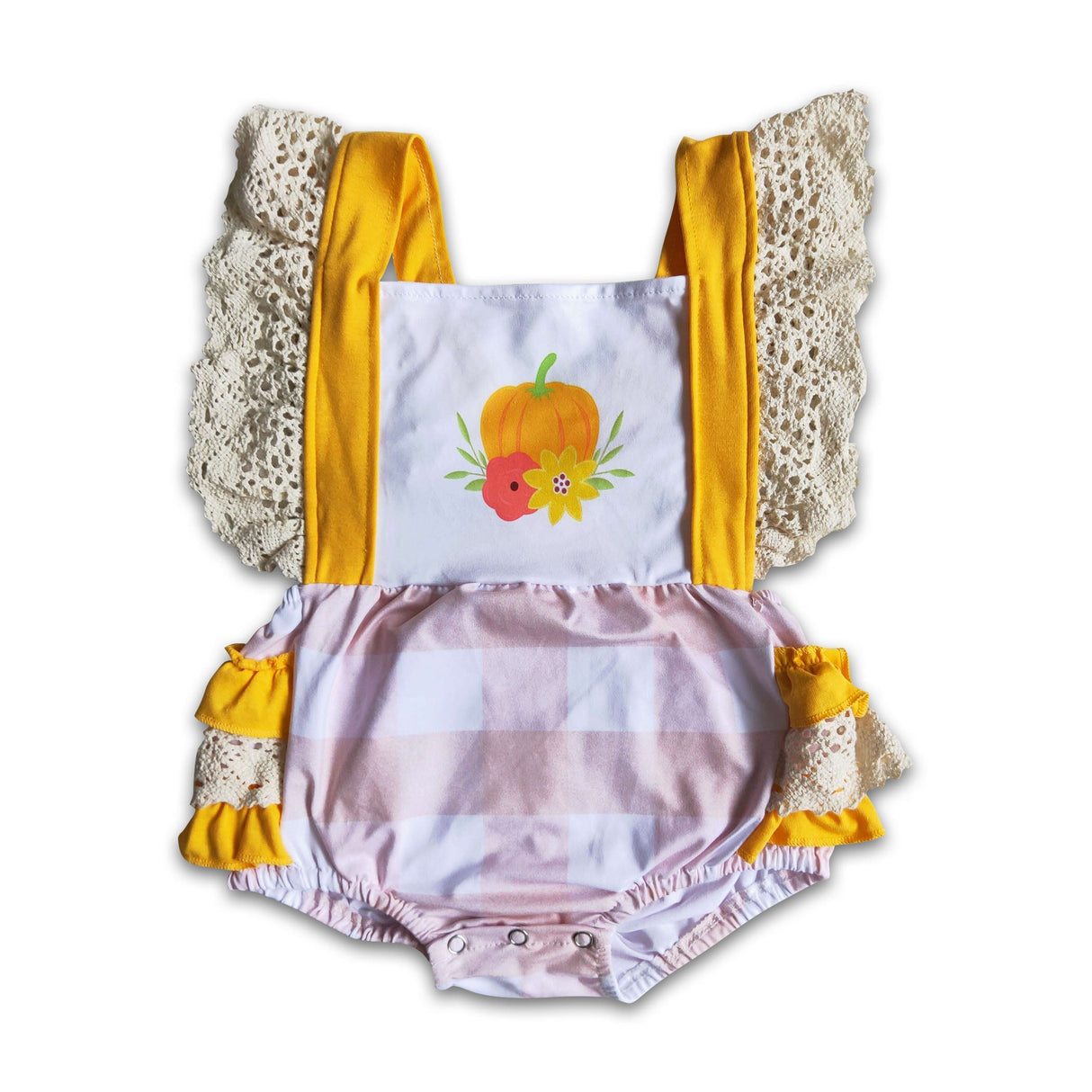 Pumpkin screen print plaid bubbles