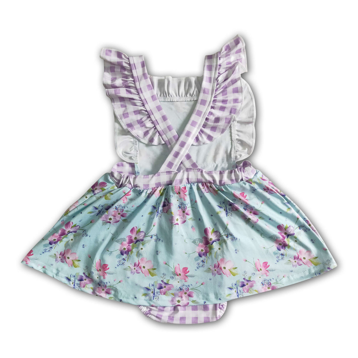 Floral backless skirt baby summer romper