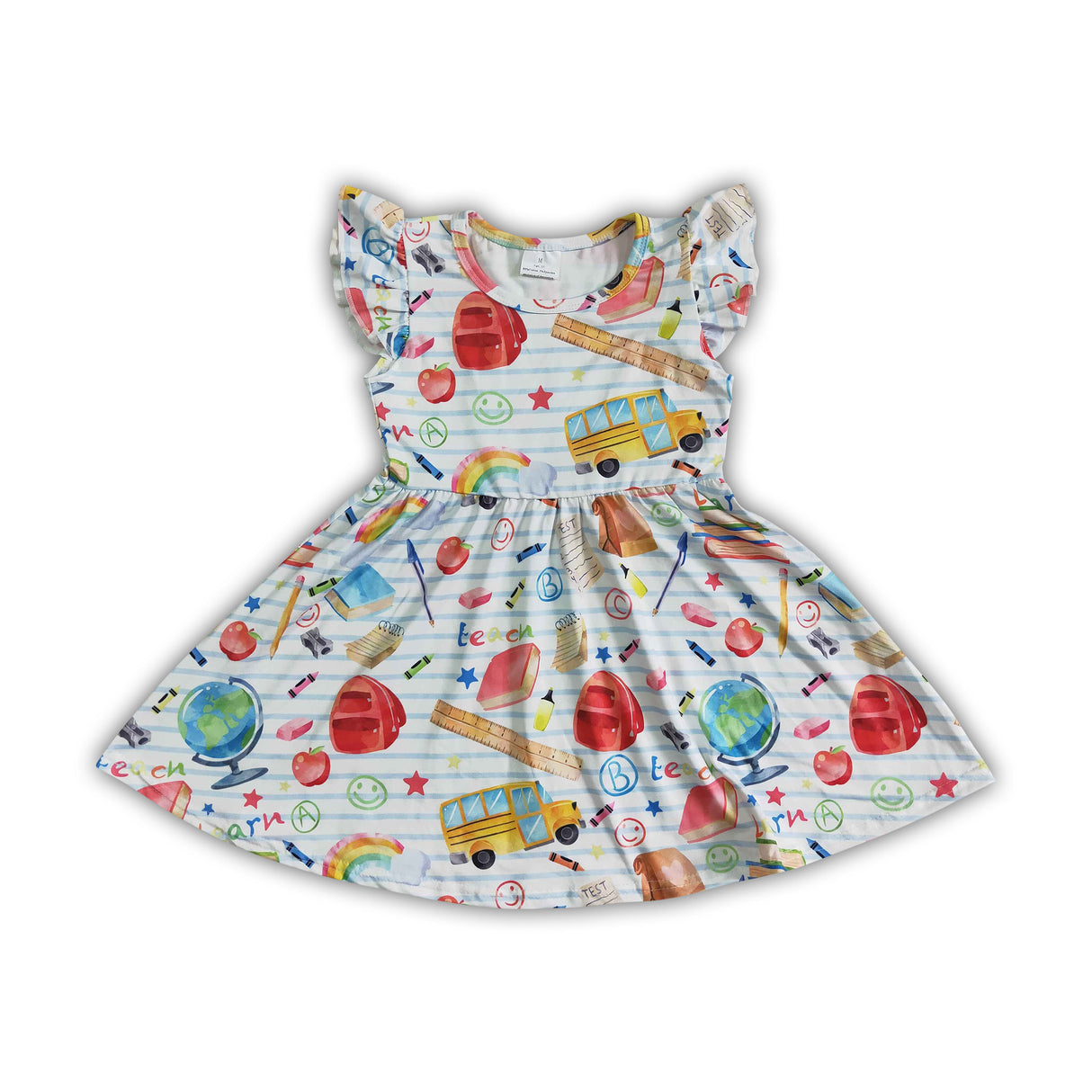 Flutter sleeve baby girls back to school dresses