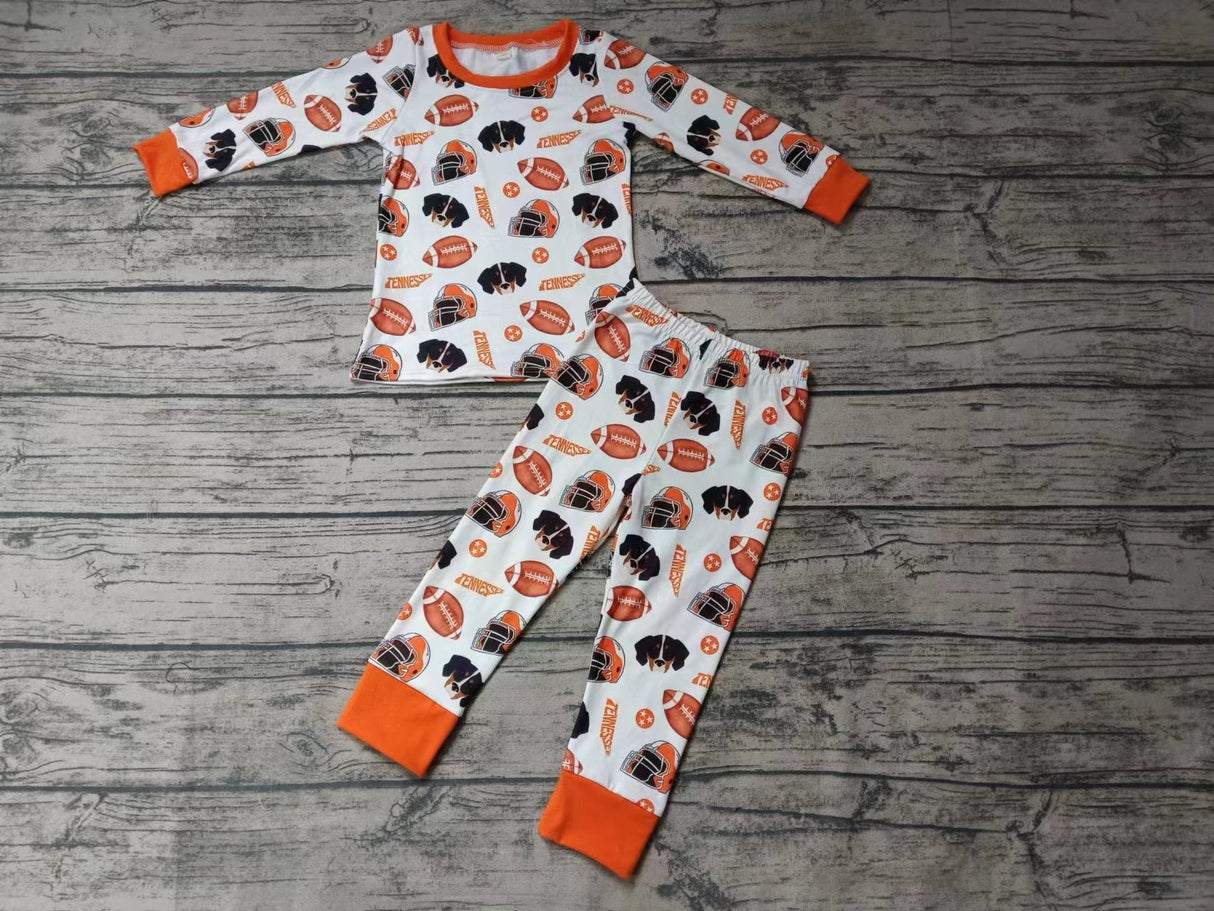 MOQ 3 pcs dog football long sleeves kids team pajamas