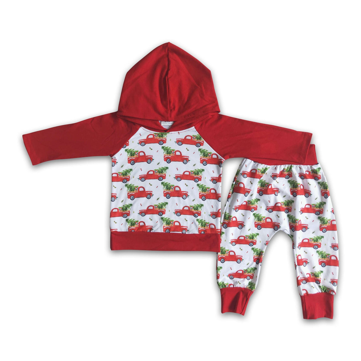 Christmas trucks boy Christmas hoodie set