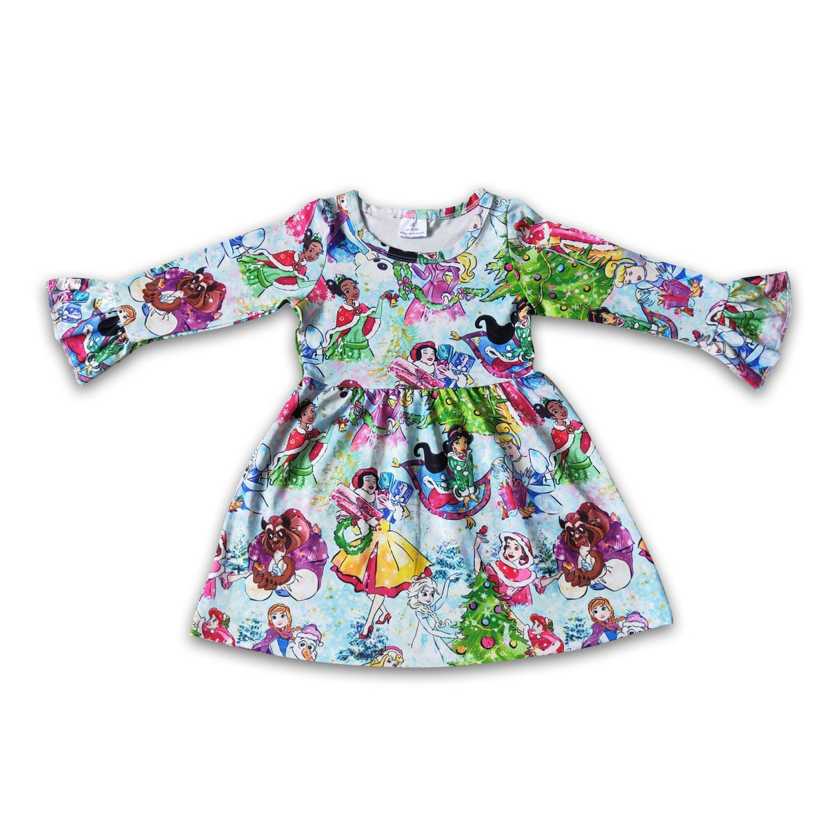Cute pincess long sleeve girls Christmas dresses