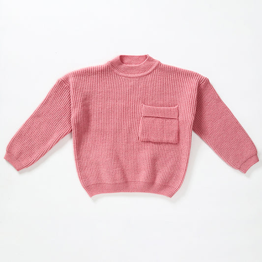 Pink color pocket sweater