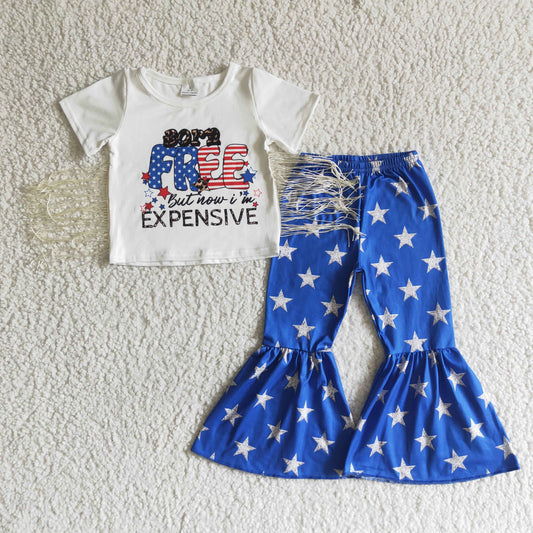 Born free bur now i am expensive shirt star pants girls 4th of july outfits