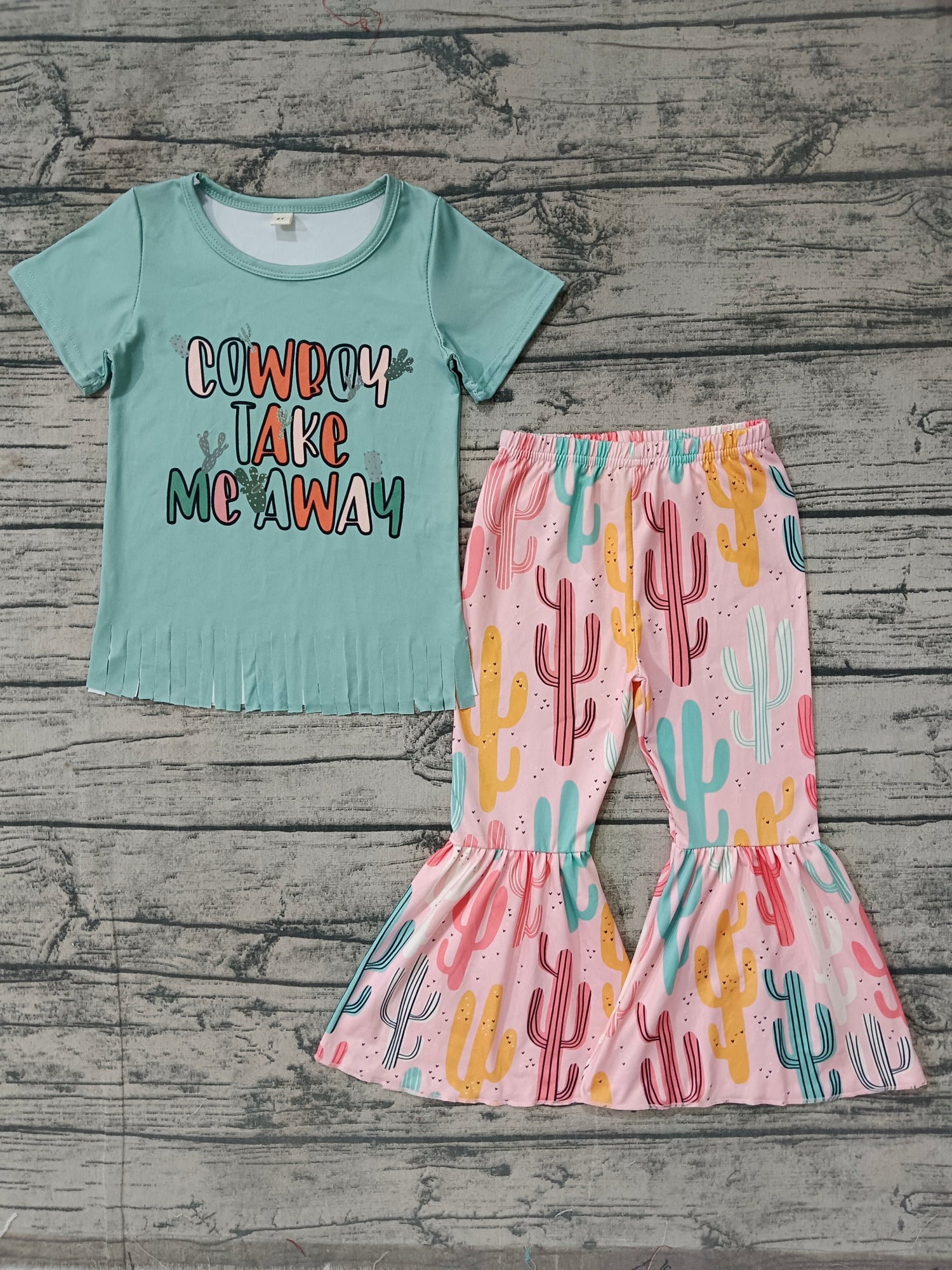 MOQ 5 cowboy take me away cactus girls outfits
