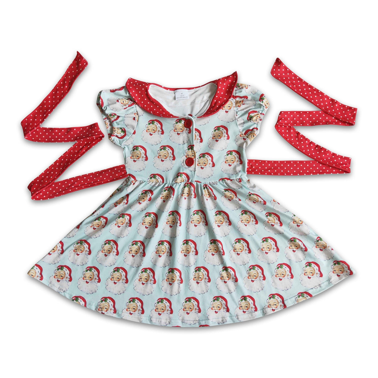 Santa print short sleeve Christmas dresses