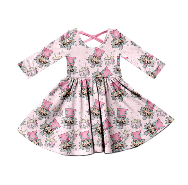 MOQ 5 Pink long sleeves ballet girls Christmas dress