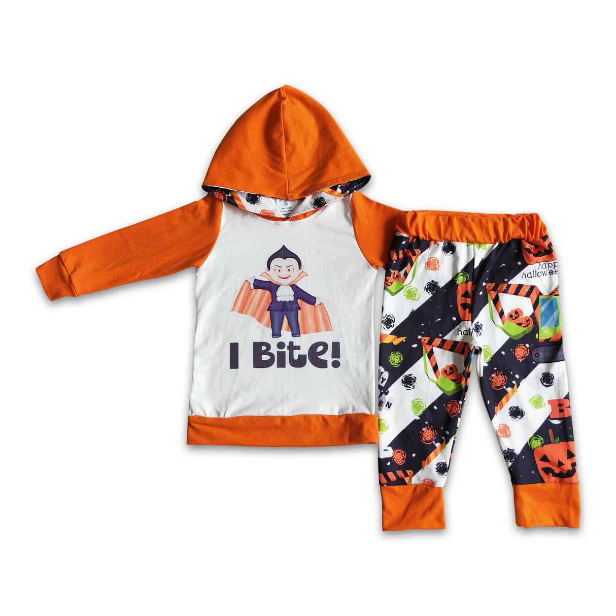 I bite pumpkin boy hoodie Halloween outfits