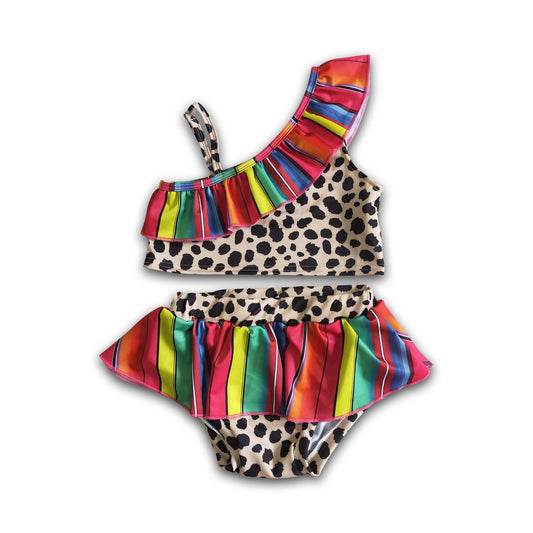 Leopard serape baby girls summer swimsuit