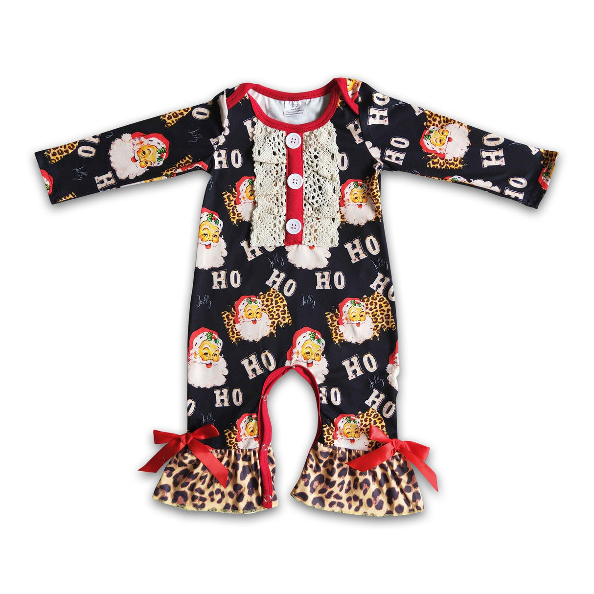 Ho ho ho santa print baby Christmas romper