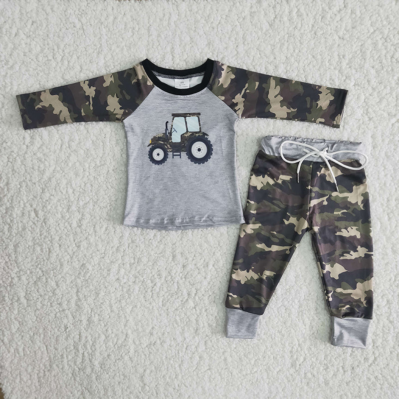 Boy Truck Camouflage Long Outfit