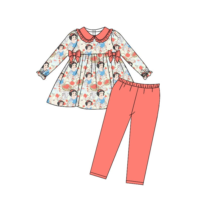 MOQ 5 apple princess tunic leggings girls clothes