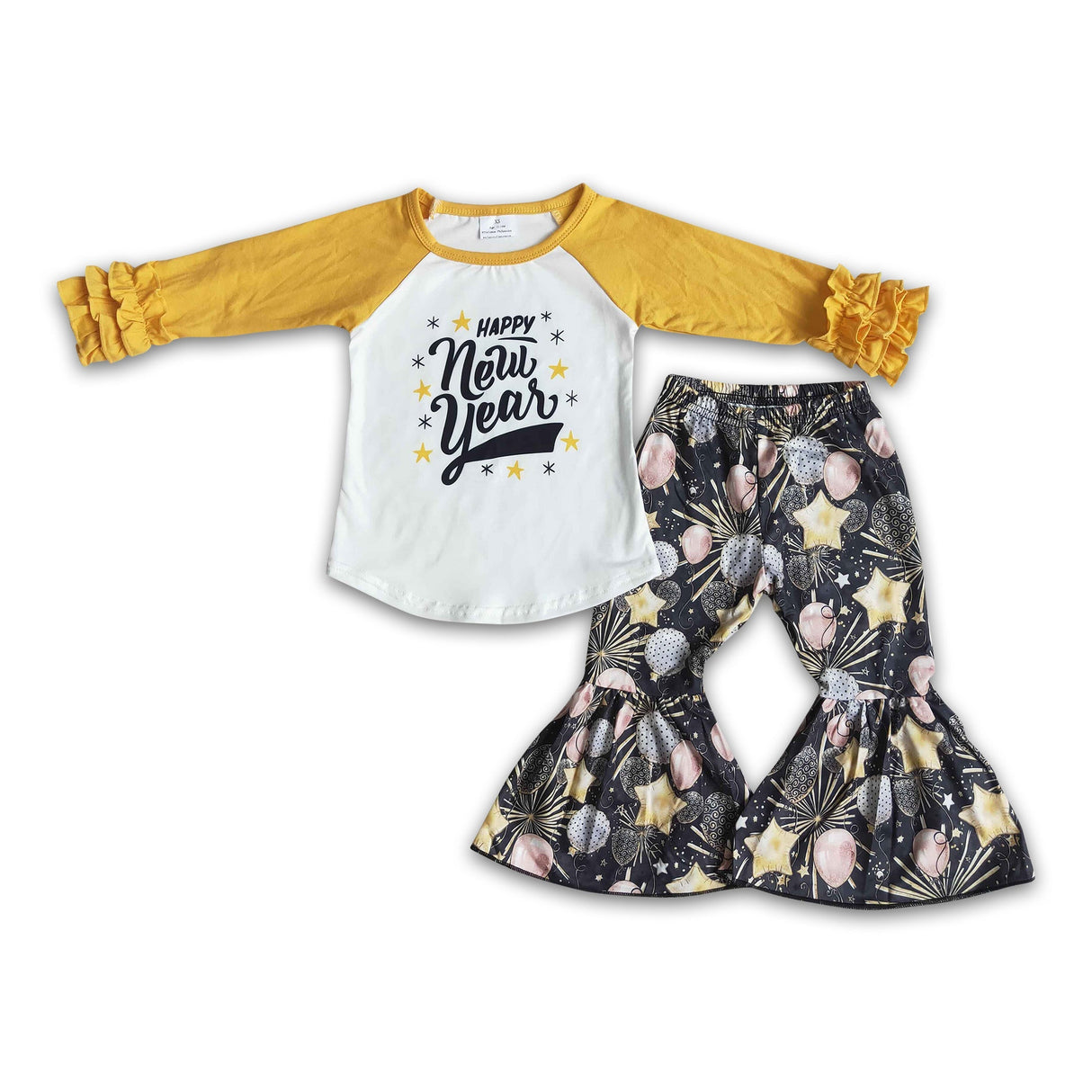 Happy New year shirt bell bottom pants girls boutique clothes