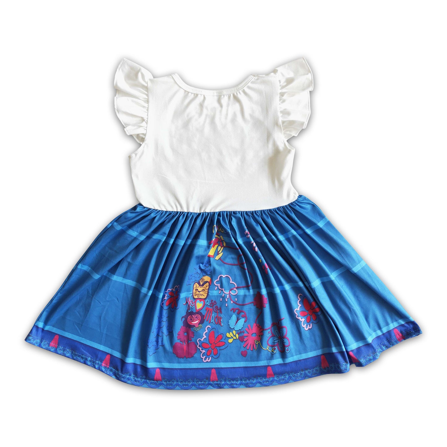 Flutter sleeve girls cute magic twirl summer dresses
