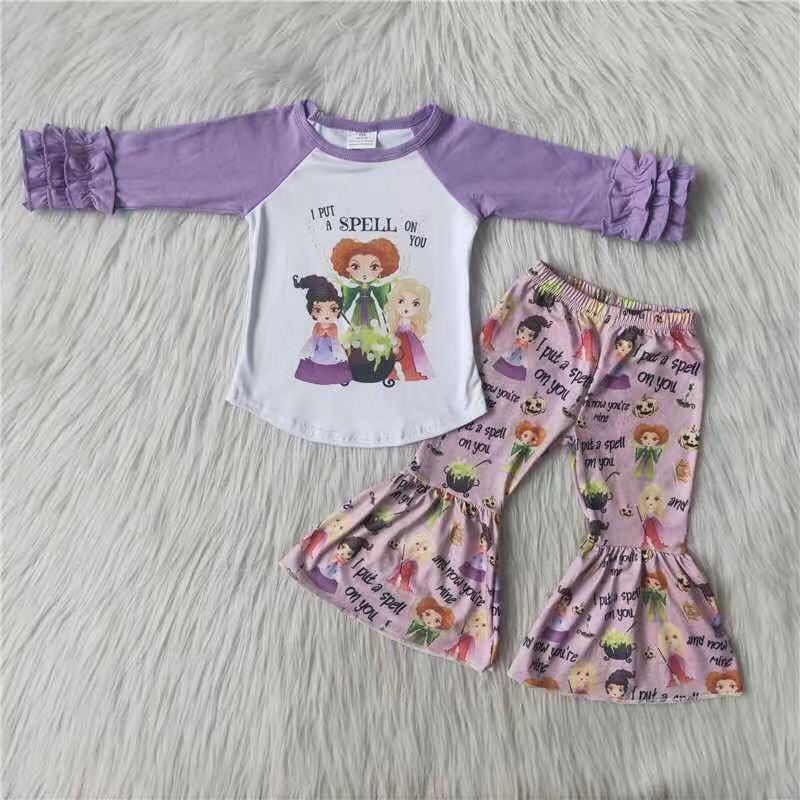 Lavender witches top pants girls Halloween outfits