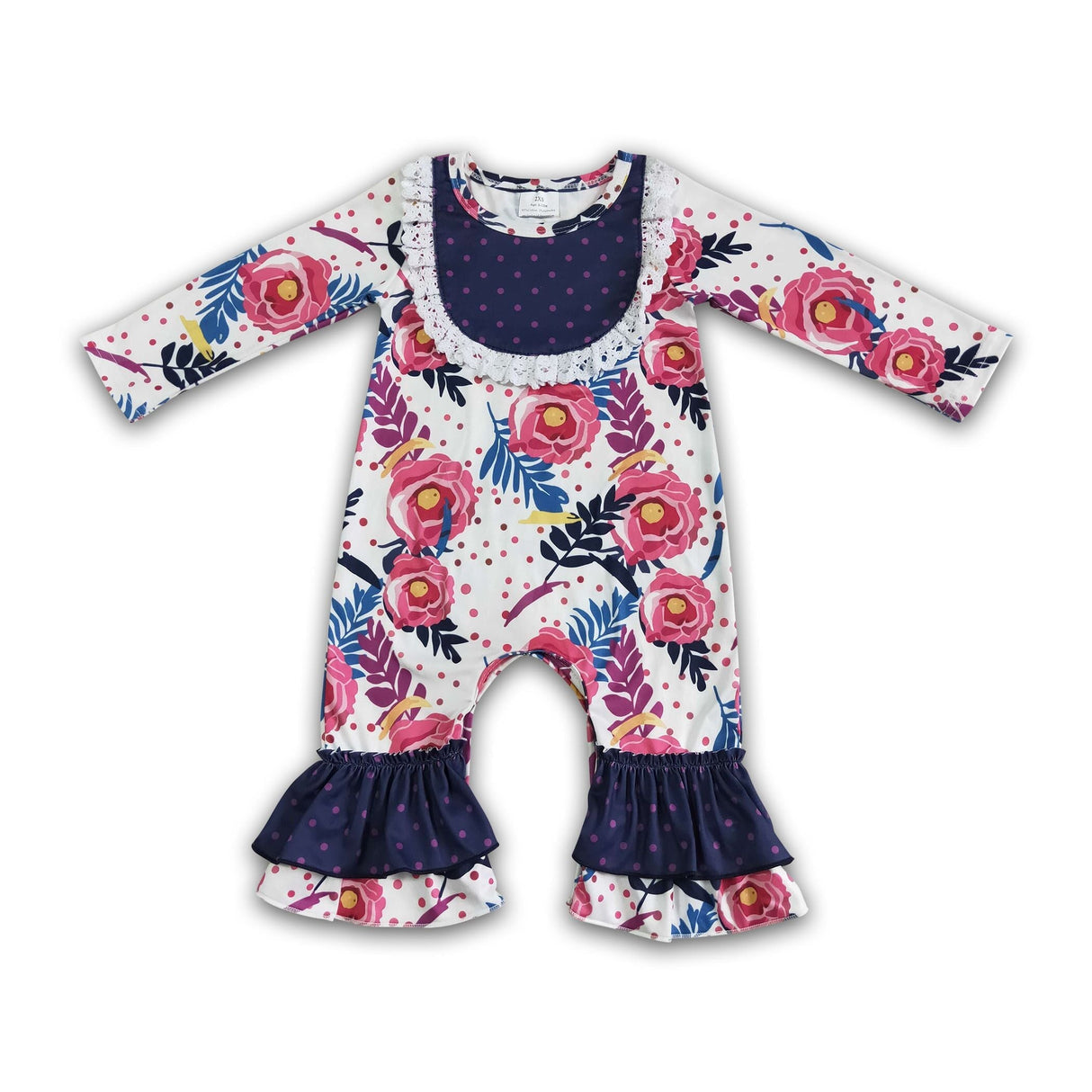 Floral long sleeve romper