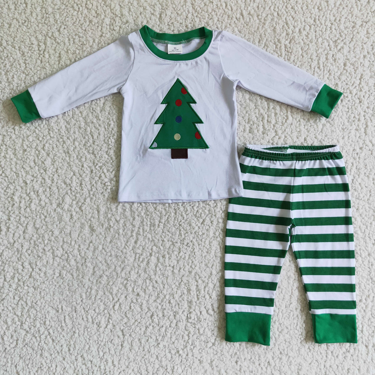 Christmas tree applique boy sleep wear