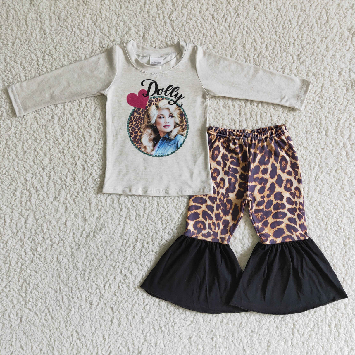 Screen print shirt leopard pants singer children boutique clothes