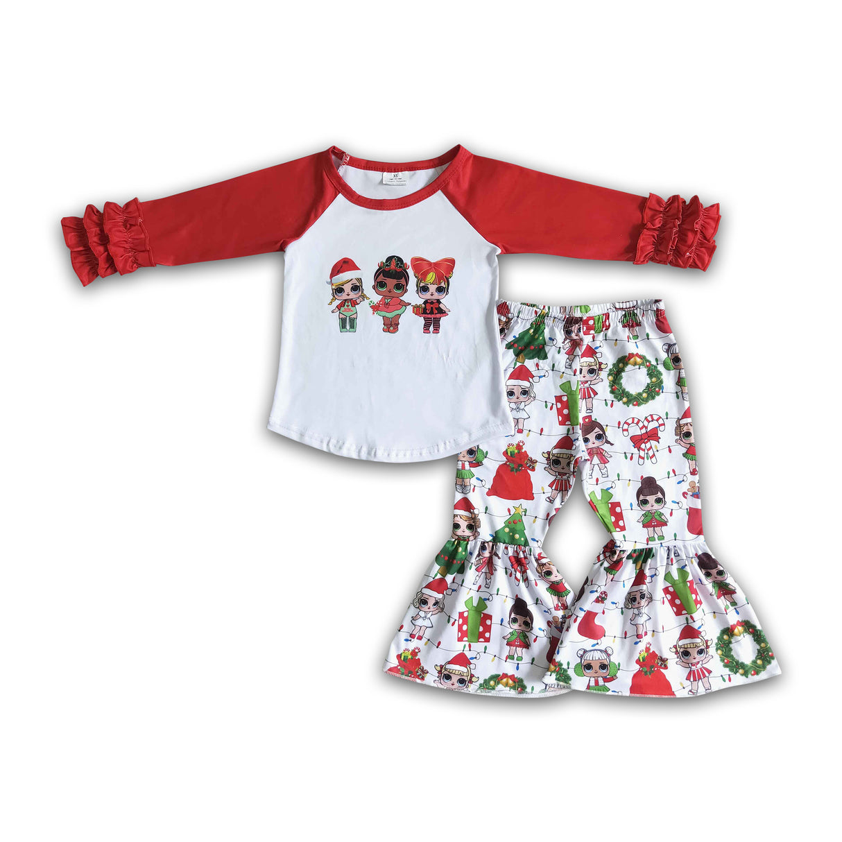 Dolls screen print baby girls Christmas clothing