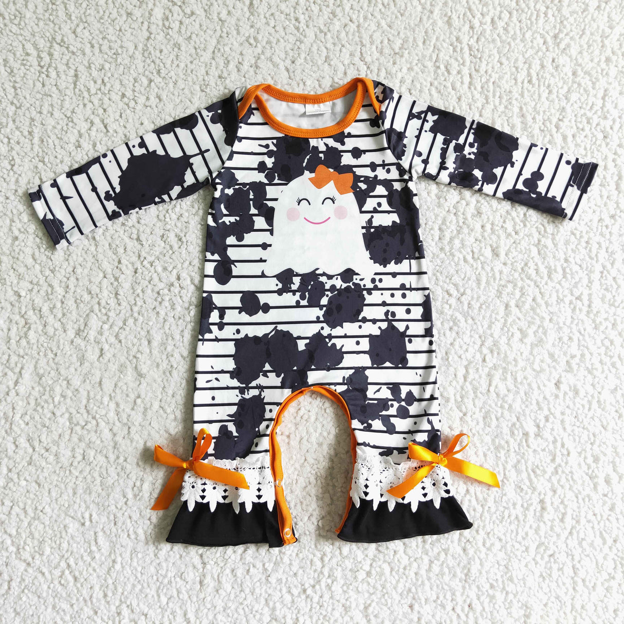 Ghost baby girl Halloween romper