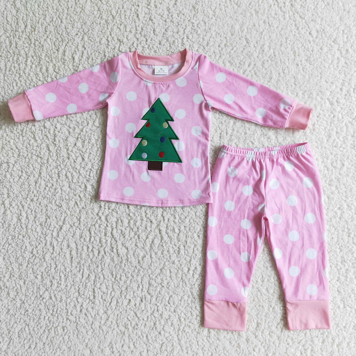 Christmas tree applique girls sleep wear