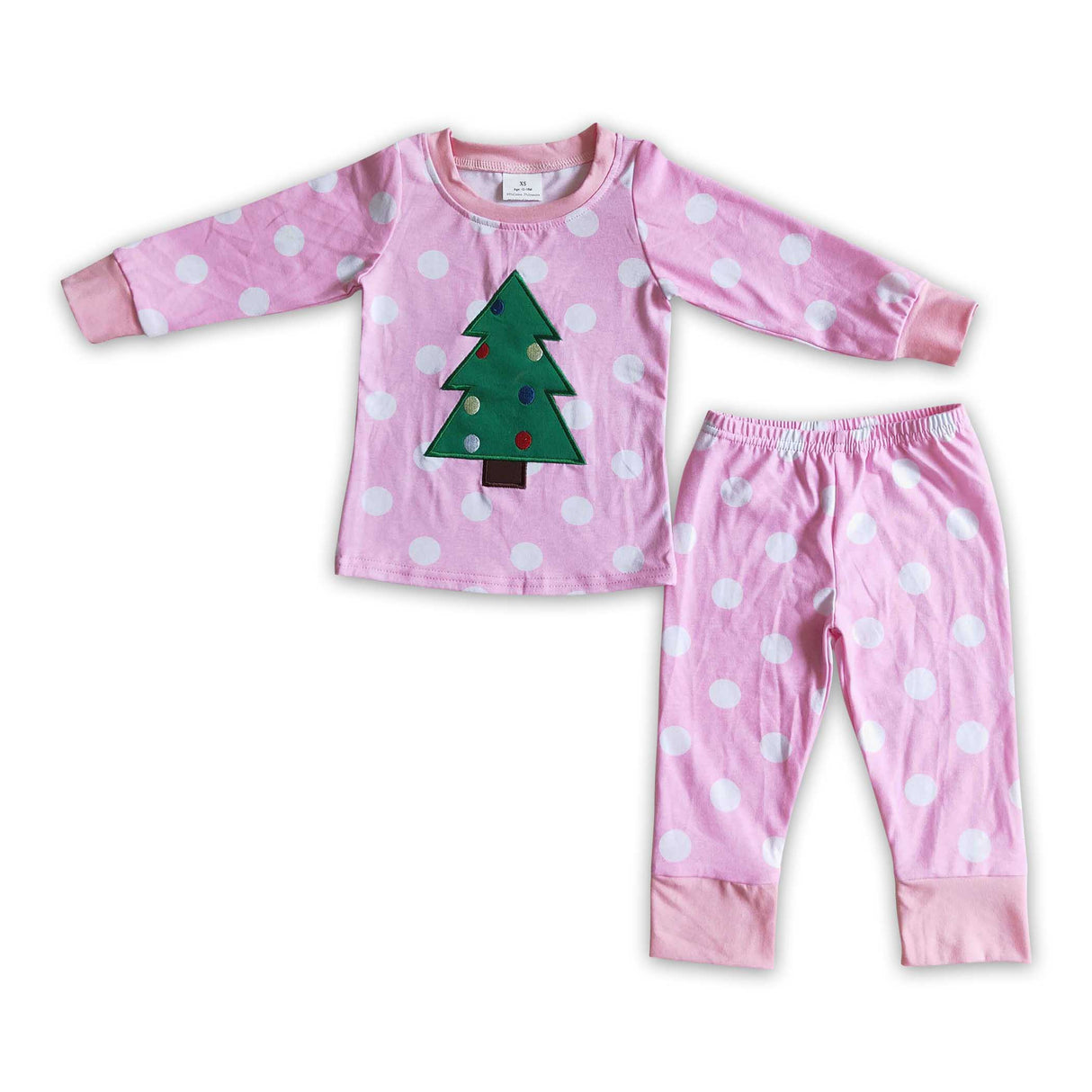 Christmas tree applique girls sleep wear