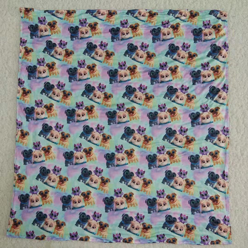 Lavender polka dots dog minky baby blankets