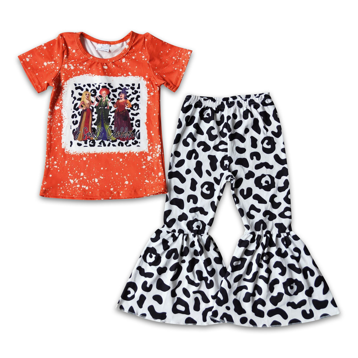 I smell children bleached shirt leopard pants witches Halloween outfits