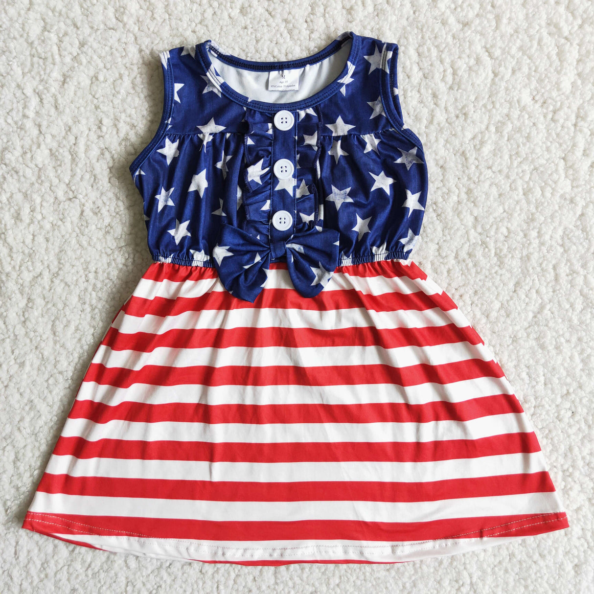 Girl Stars Striped Sleeveless 4th of july Dress