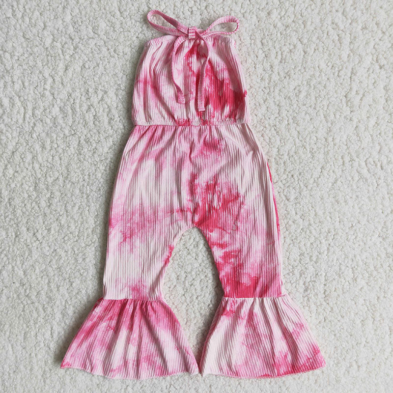 Girl  Pink Tie Dye Jumpsuit
