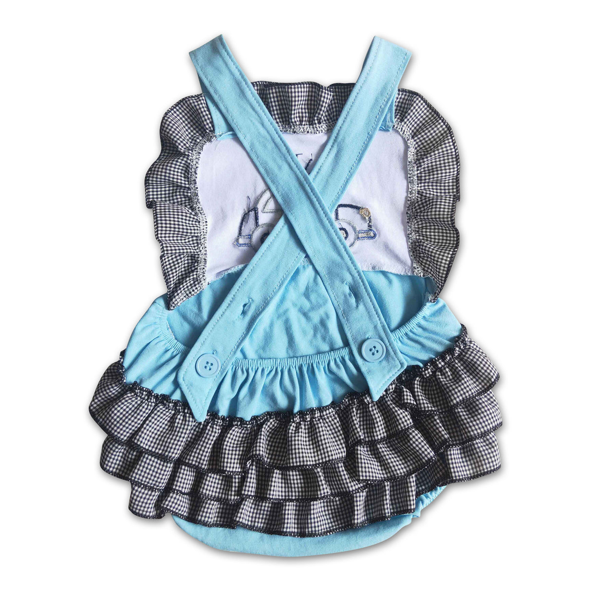 Girl Police car embroidery bubbles