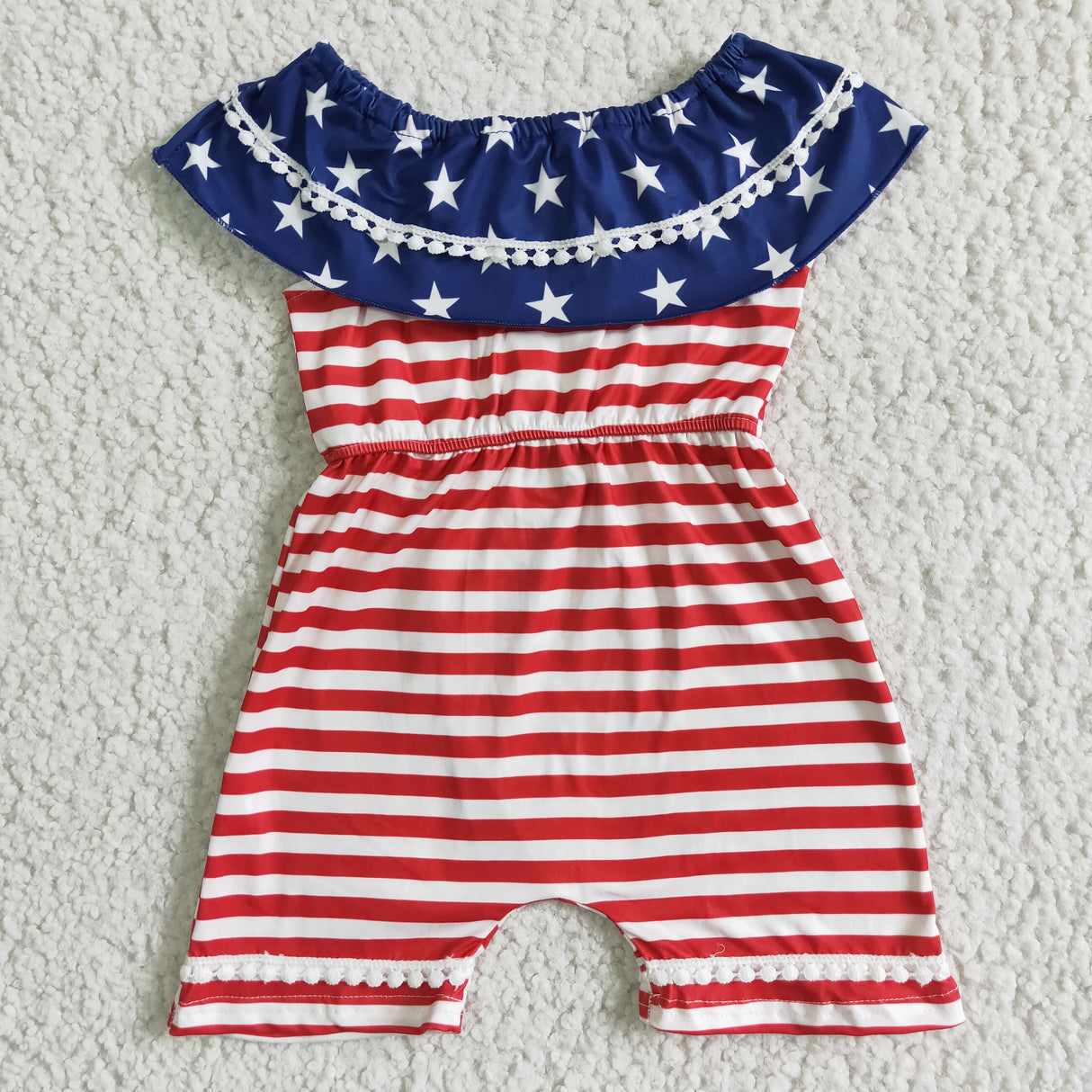 Star and stripe jumpsuit kids girls 4th of july jumper