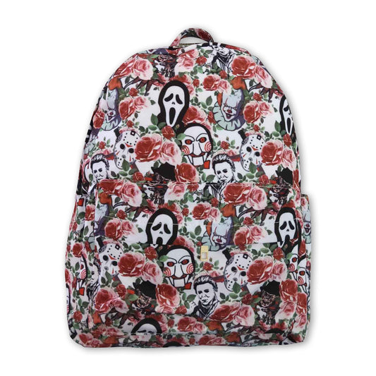 Scream floral kids Halloween back to school backpack