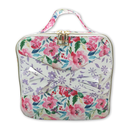 Lavender floral kids girls lunch box bag