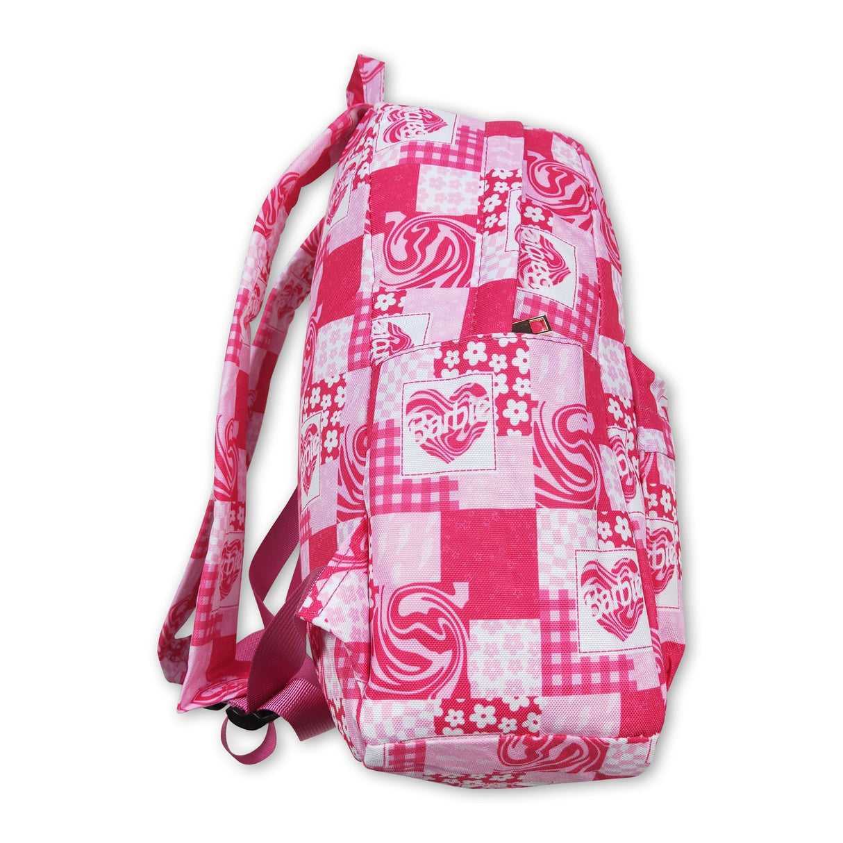 Leopard floral heart plaid party girls backpack