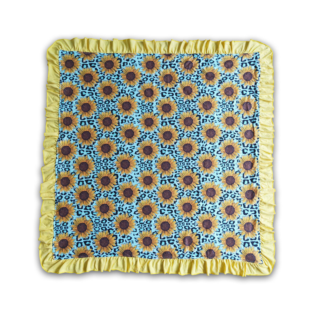 Sunflower leopard baby girls ruffle blankets
