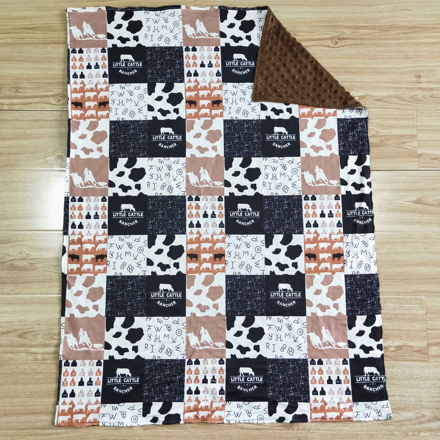 Hello Cattle brown polka dots baby blankets