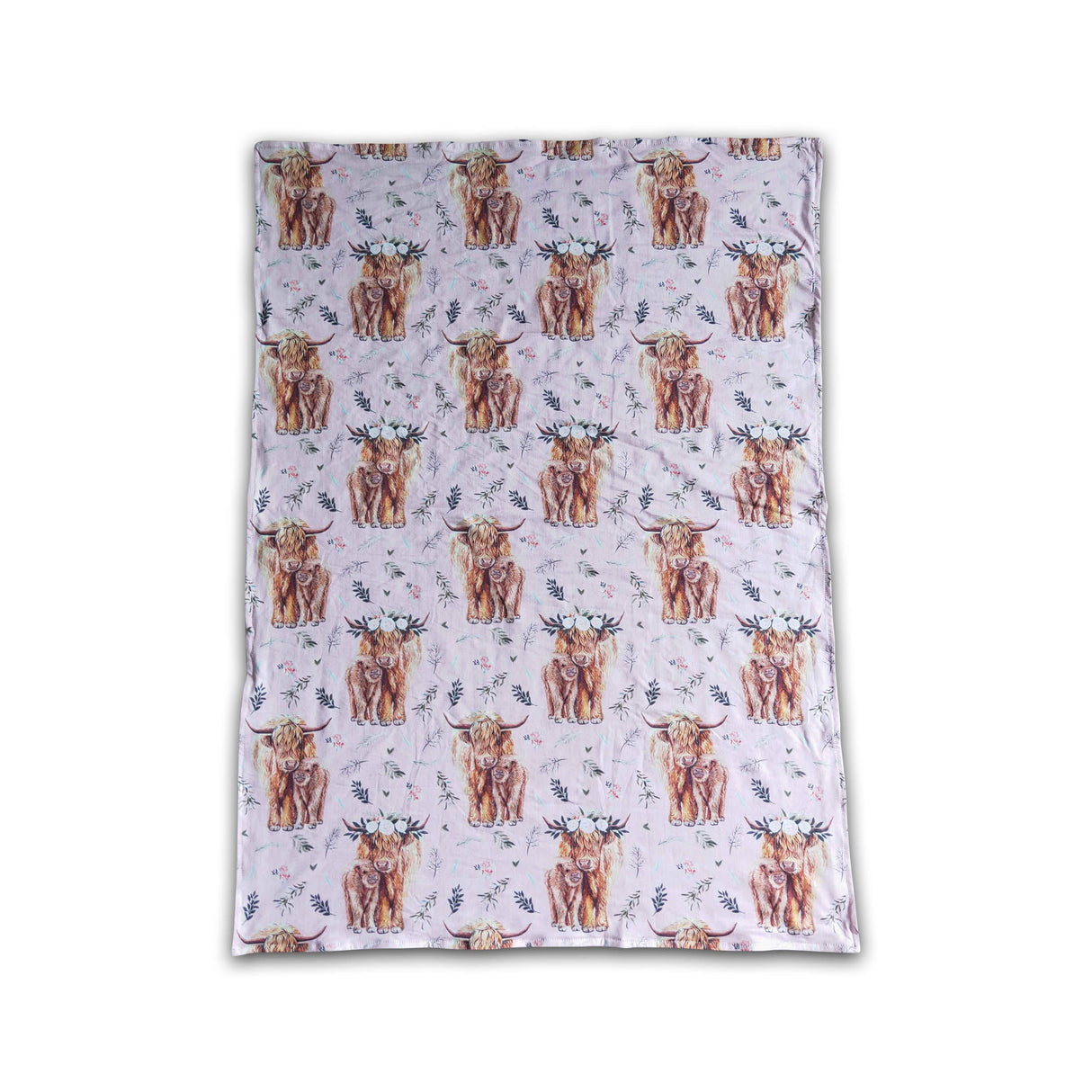 Highland cow minky baby kids blankets