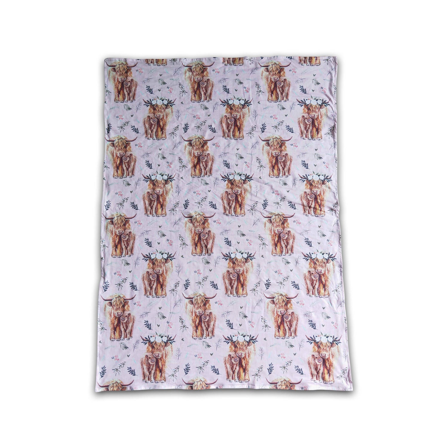 Highland cow minky baby kids blankets